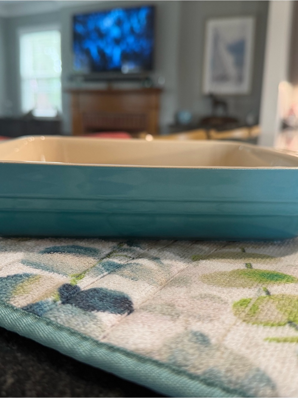 NEW - RARE Le Creuset Baking Dish in Caribbean Teal Blue - RETIRED